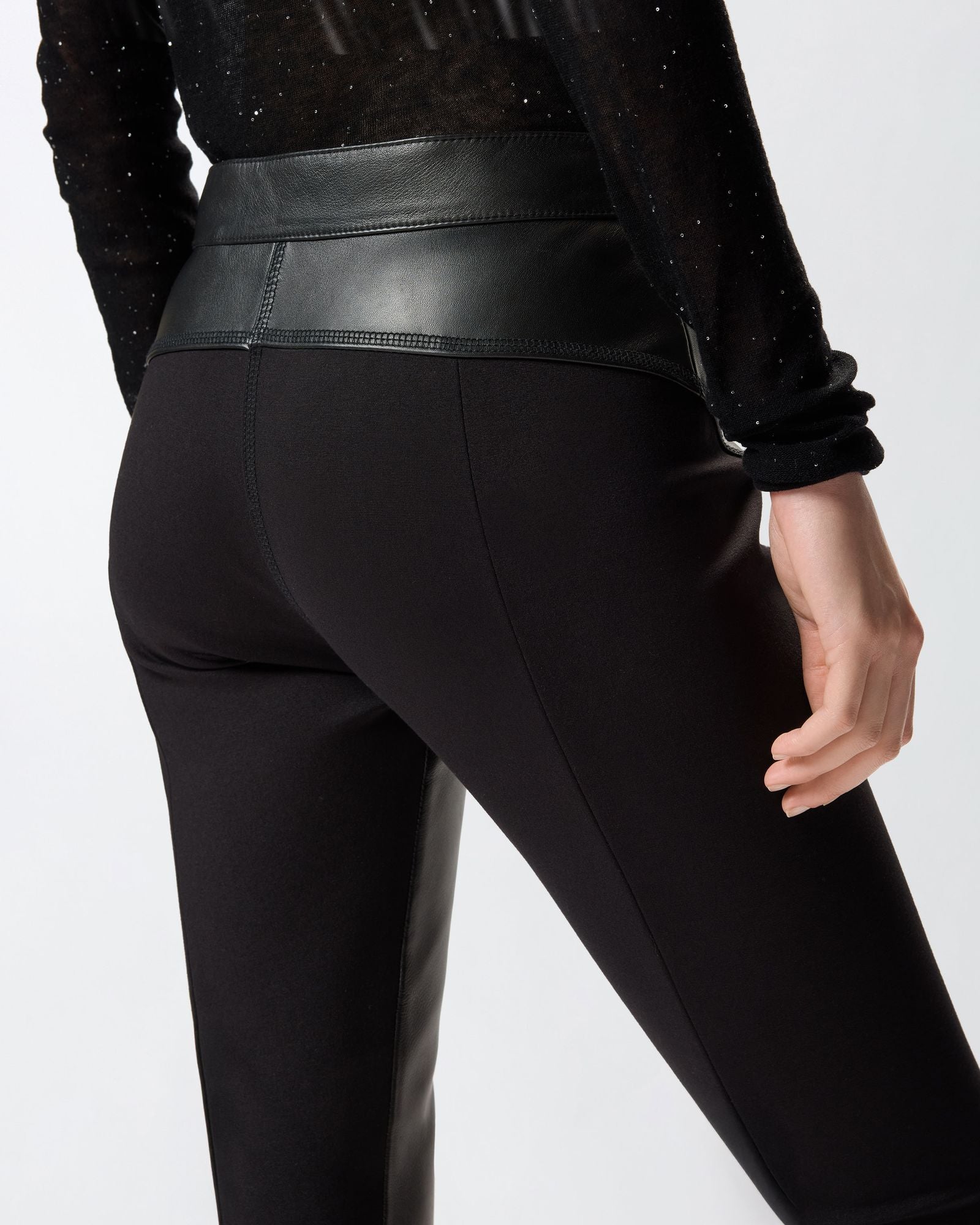 Pantalone skinny in pelle 105366Y75K Z99 PINKO 