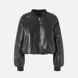 Bomber corto effetto pelle 105372A2P4 Z99 PINKO 