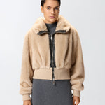 Giubbotto bomber pelliccia 105399A2PI C60 PINKO 