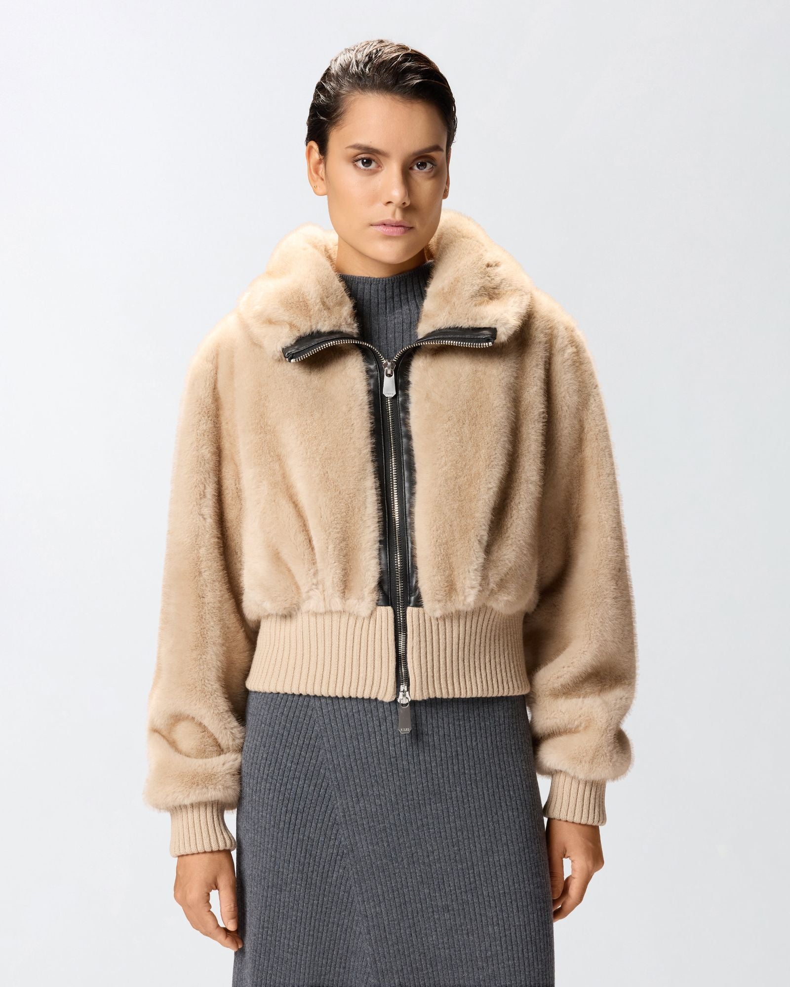 Giubbotto bomber pelliccia 105399A2PI C60 PINKO 