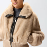 Giubbotto bomber pelliccia 105399A2PI C60 PINKO 