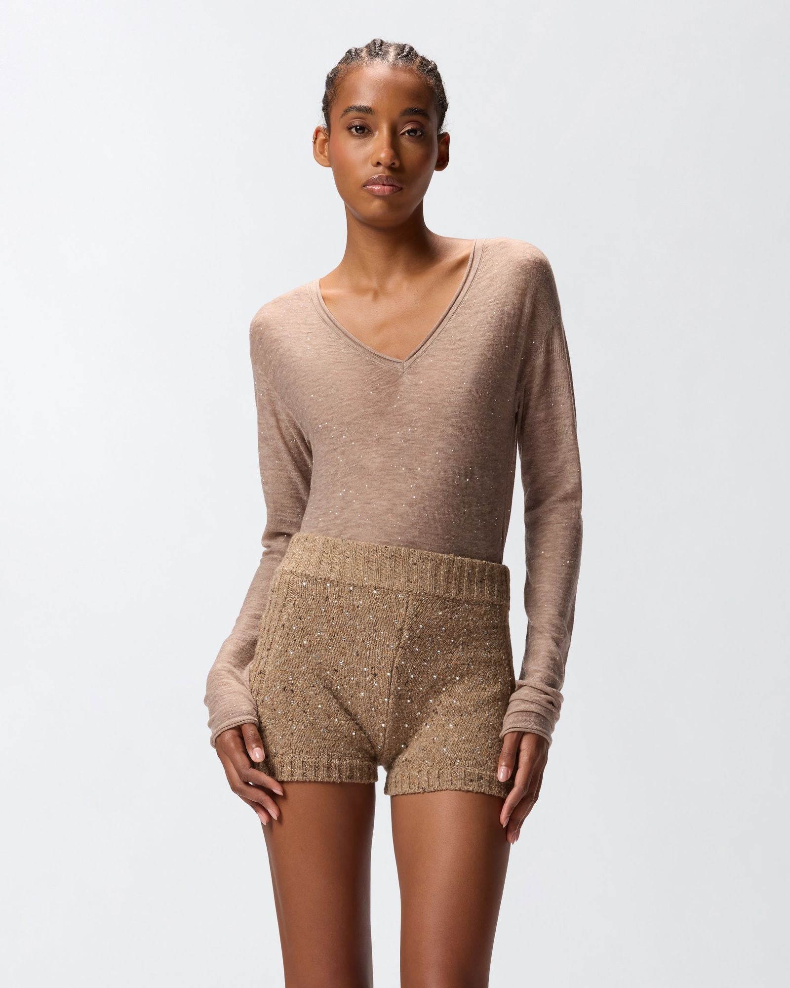 Maglia con paillettes 105400A2PM D23 PINKO 