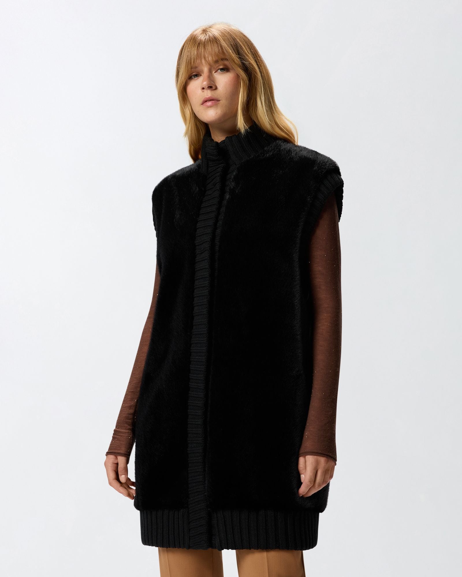 Gilet effetto pelliccia 105402A2PI Z99 PINKO 