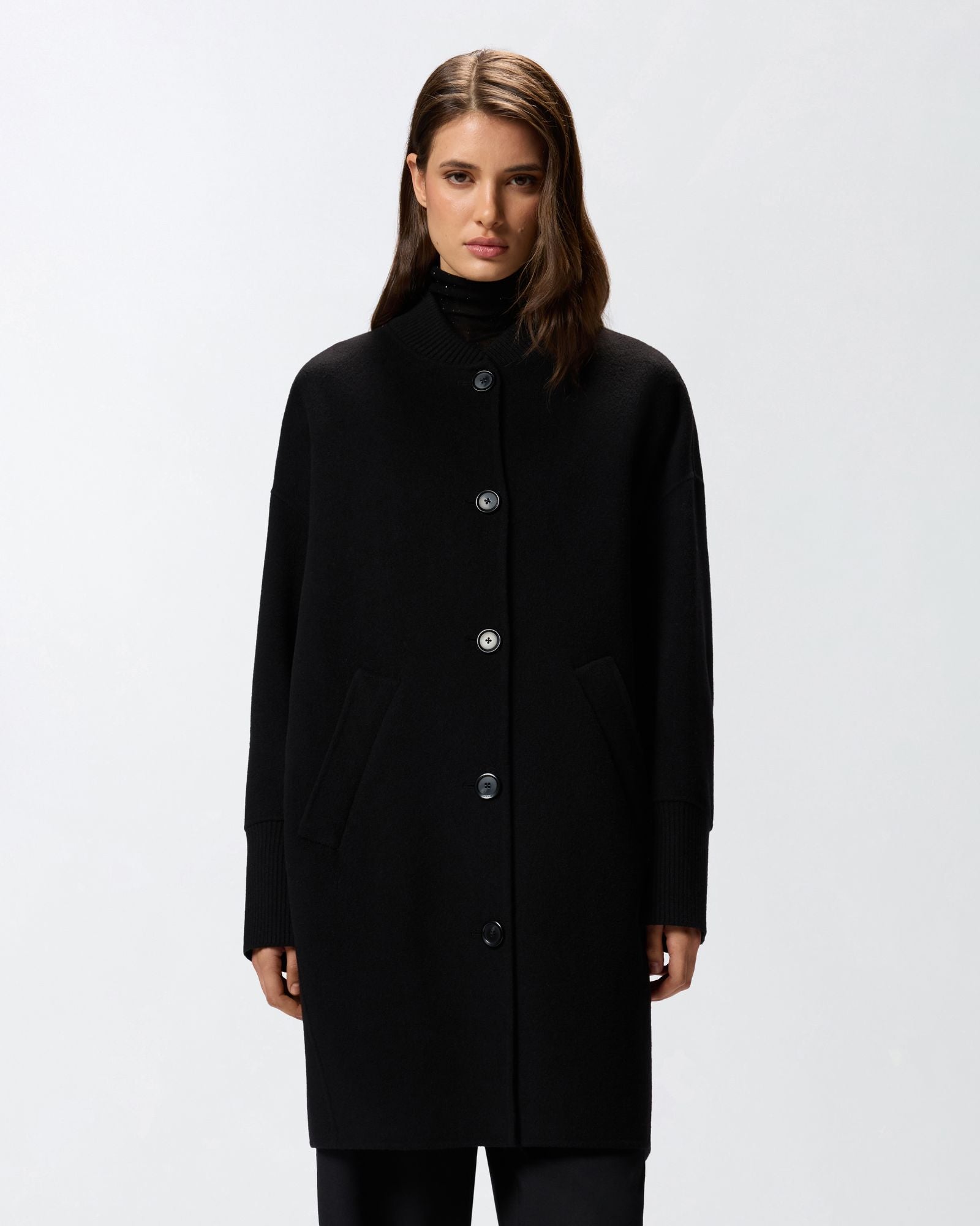 Cappotto lungo in panno 105404A1ZQ Z99 PINKO 