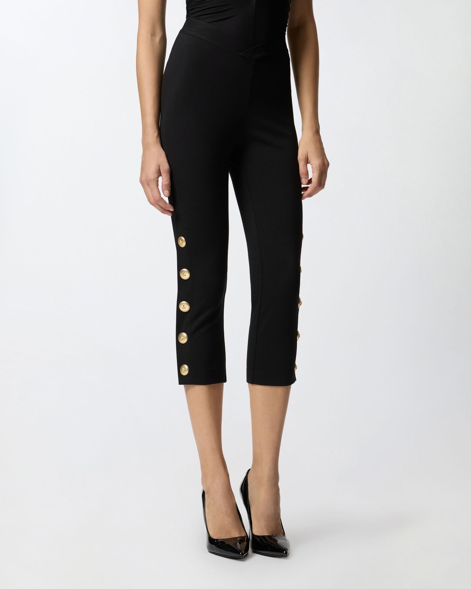 Leggings con bottoni metallici 105520A24C Z99 PINKO 