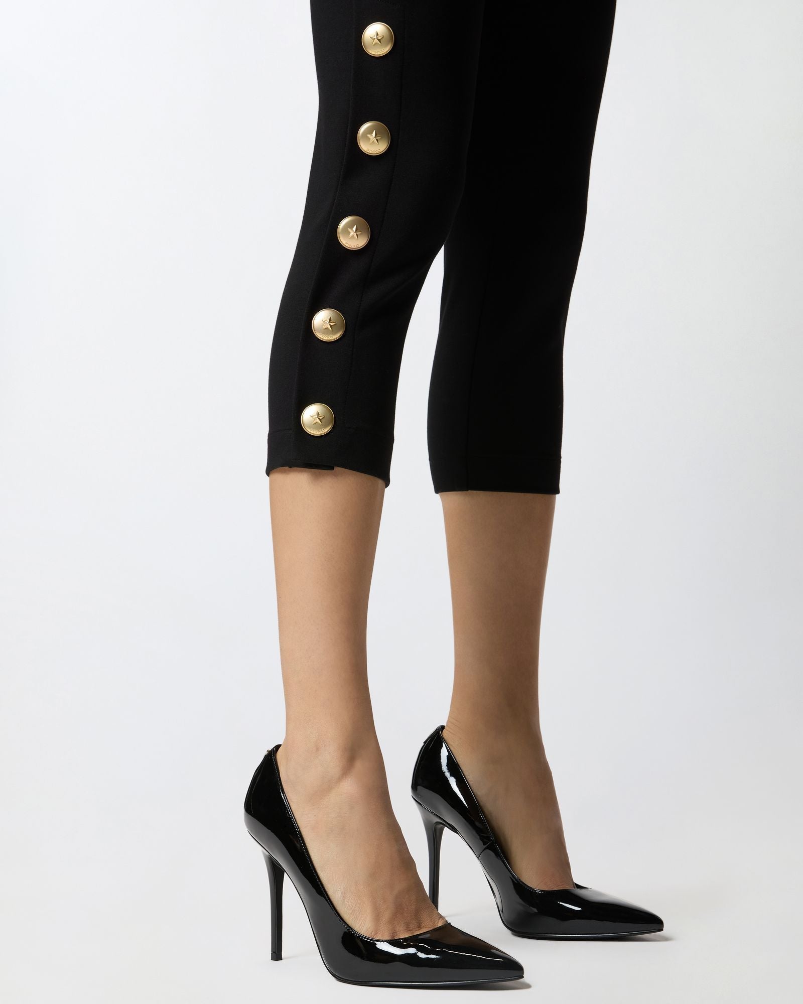 Leggings con bottoni metallici 105520A24C Z99 PINKO 