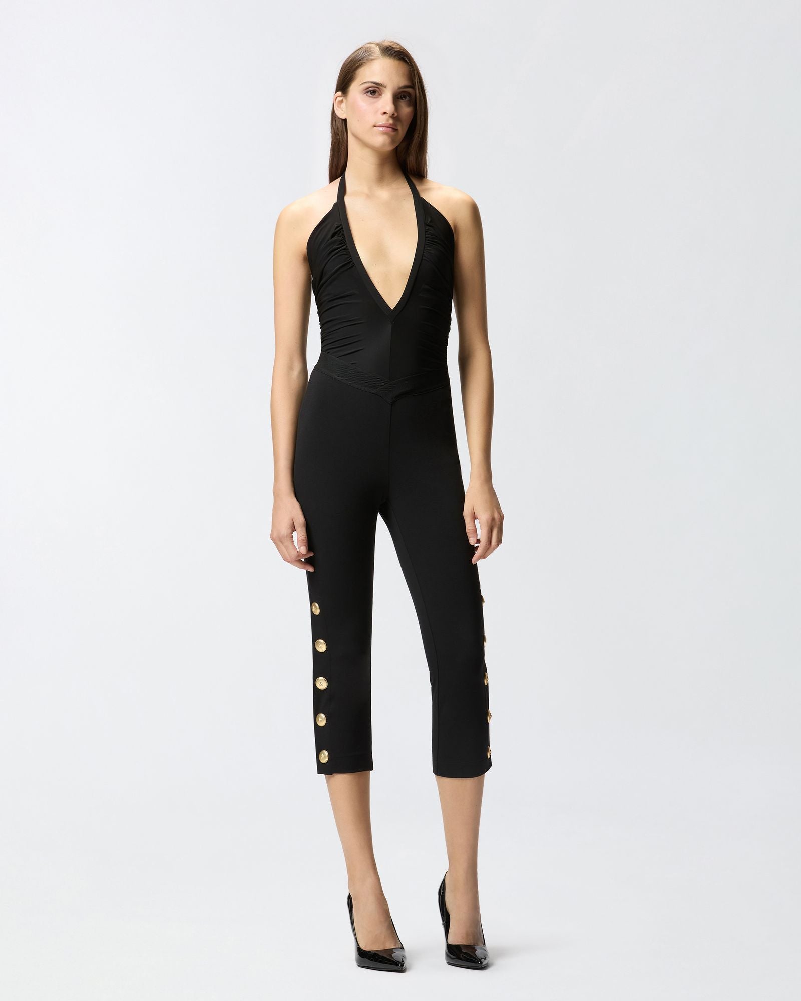 Leggings con bottoni metallici 105520A24C Z99 PINKO 
