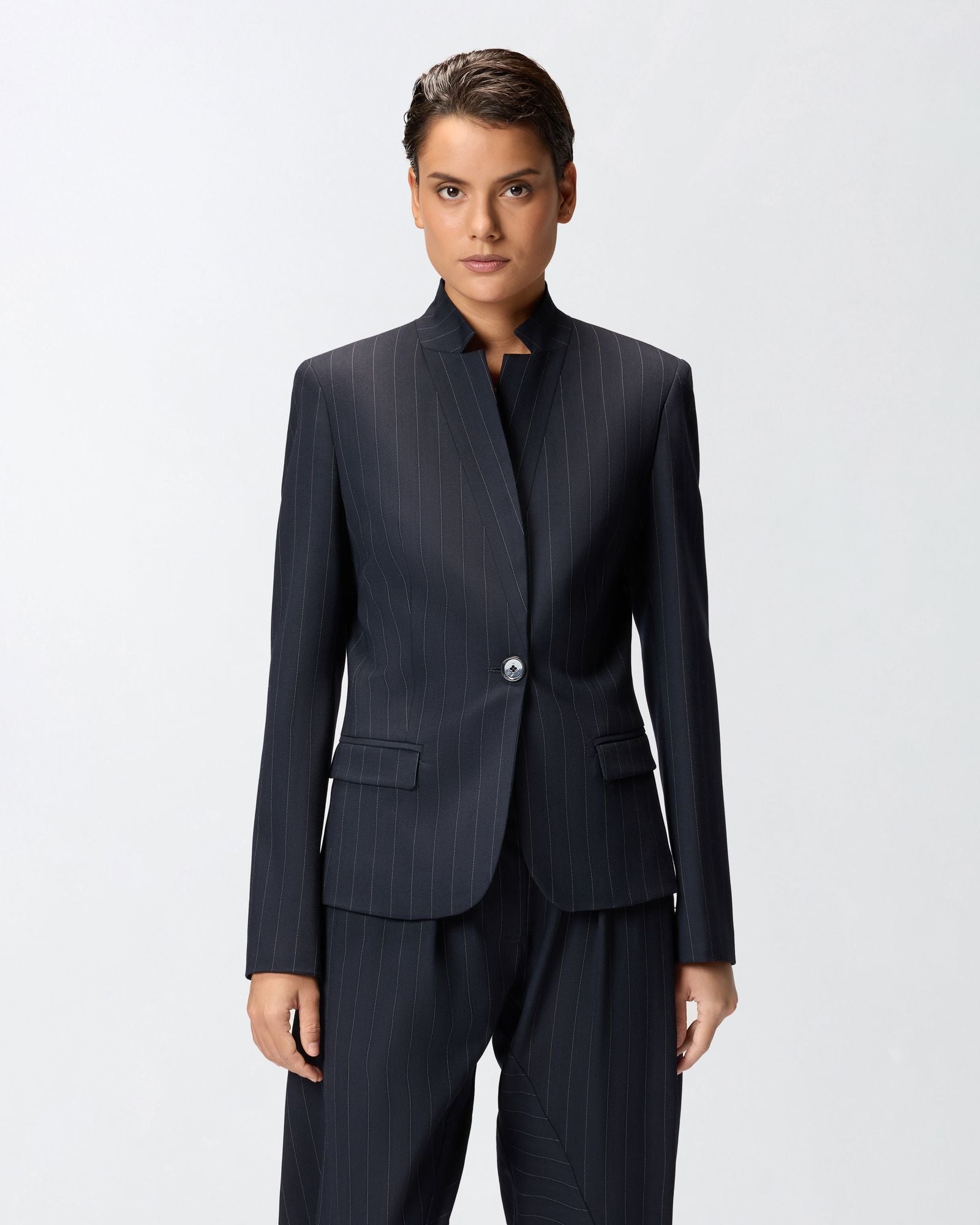 Giacca in lana gessata 105626A2QY EZ1 PINKO 
