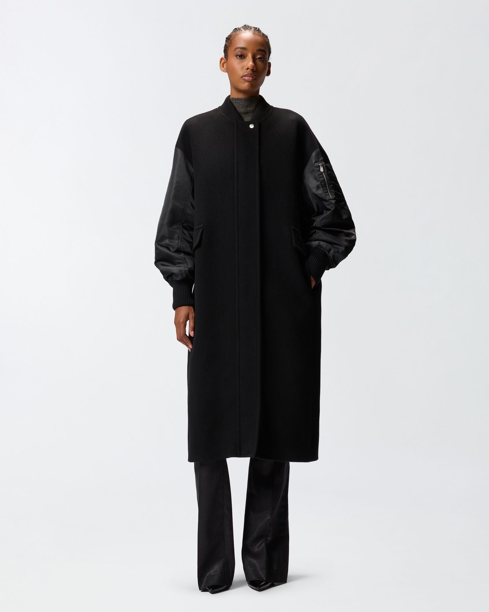 Cappotto lungo in panno - Pinko 105640A2SL Z99 PINKO 