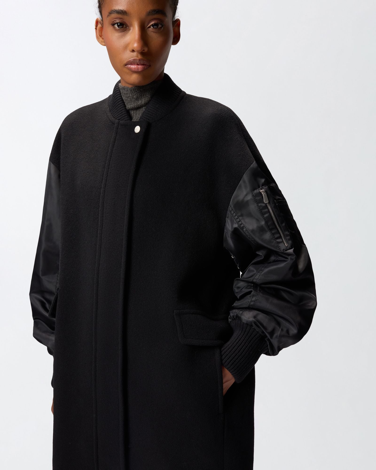 Cappotto lungo in panno - Pinko 105640A2SL Z99 PINKO 