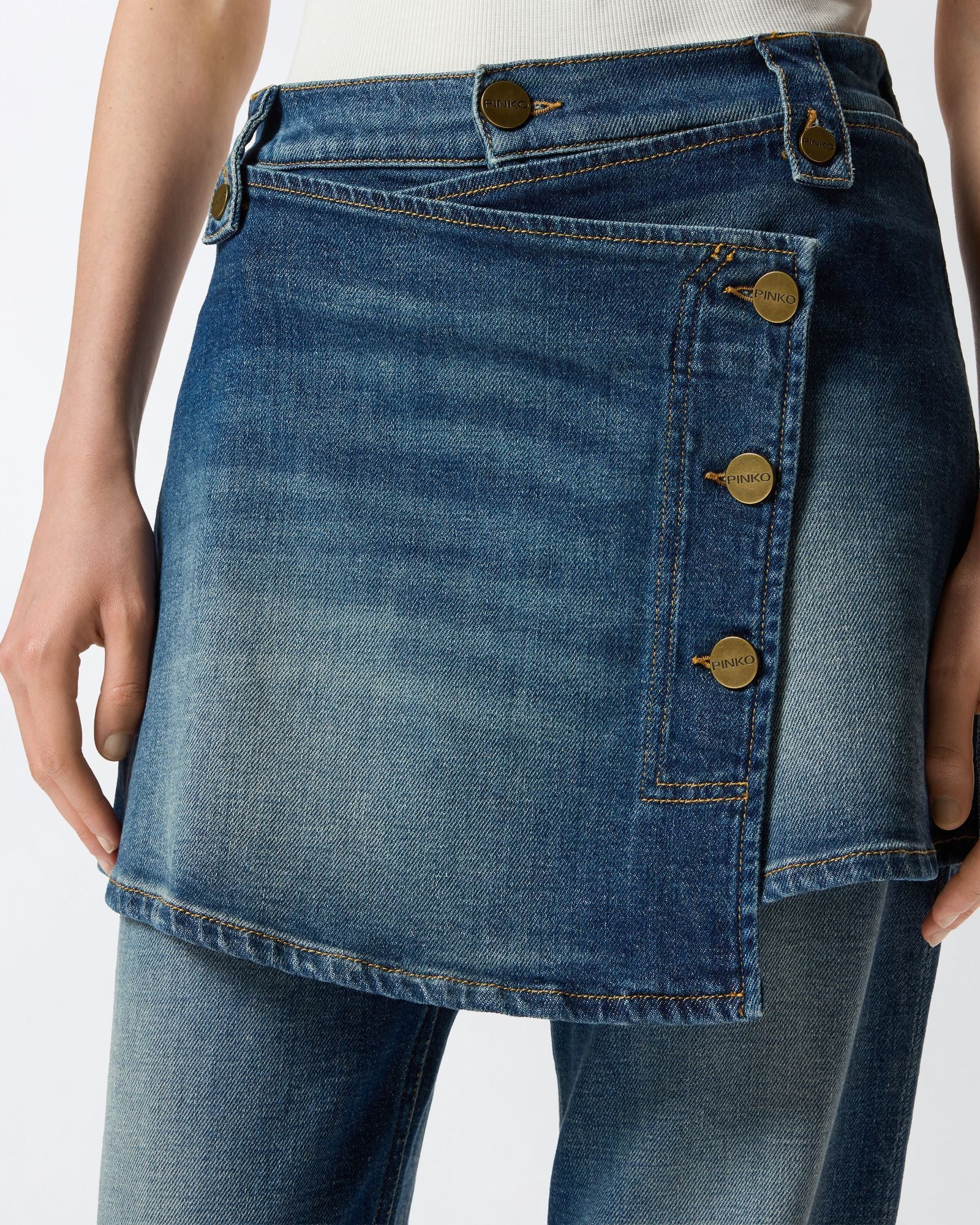 Jeans con minigonna rimovibile 105661A2U0 PJZ PINKO 