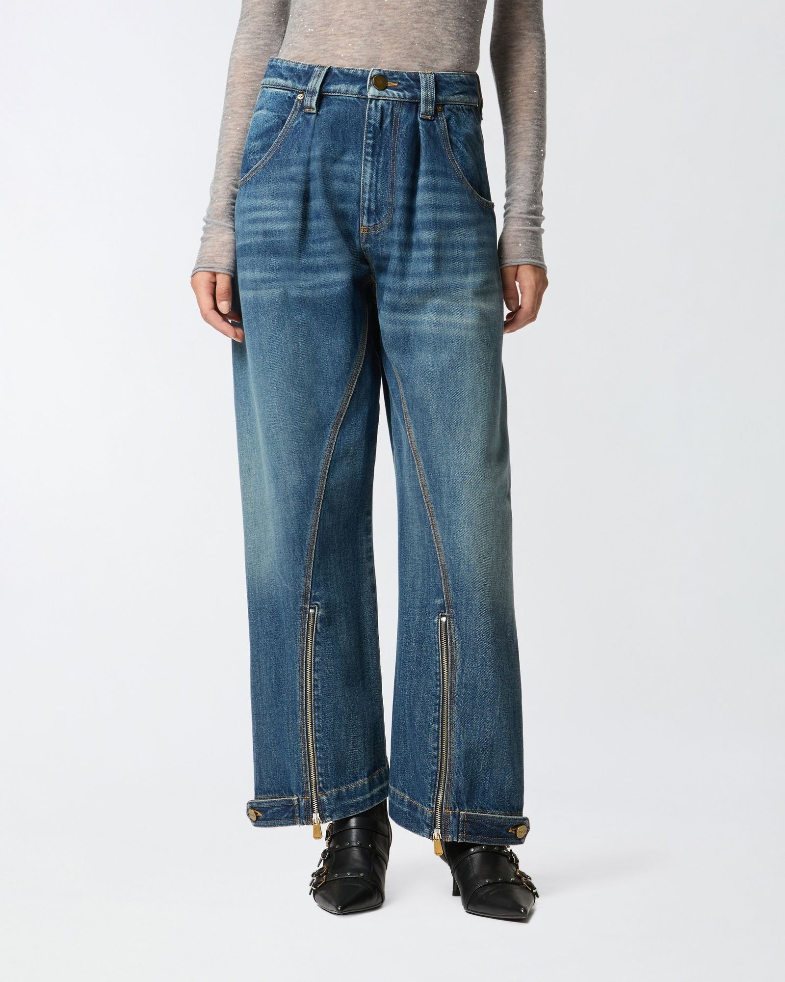 Jeans ballon con zip 105680A2TX PJZ PINKO 