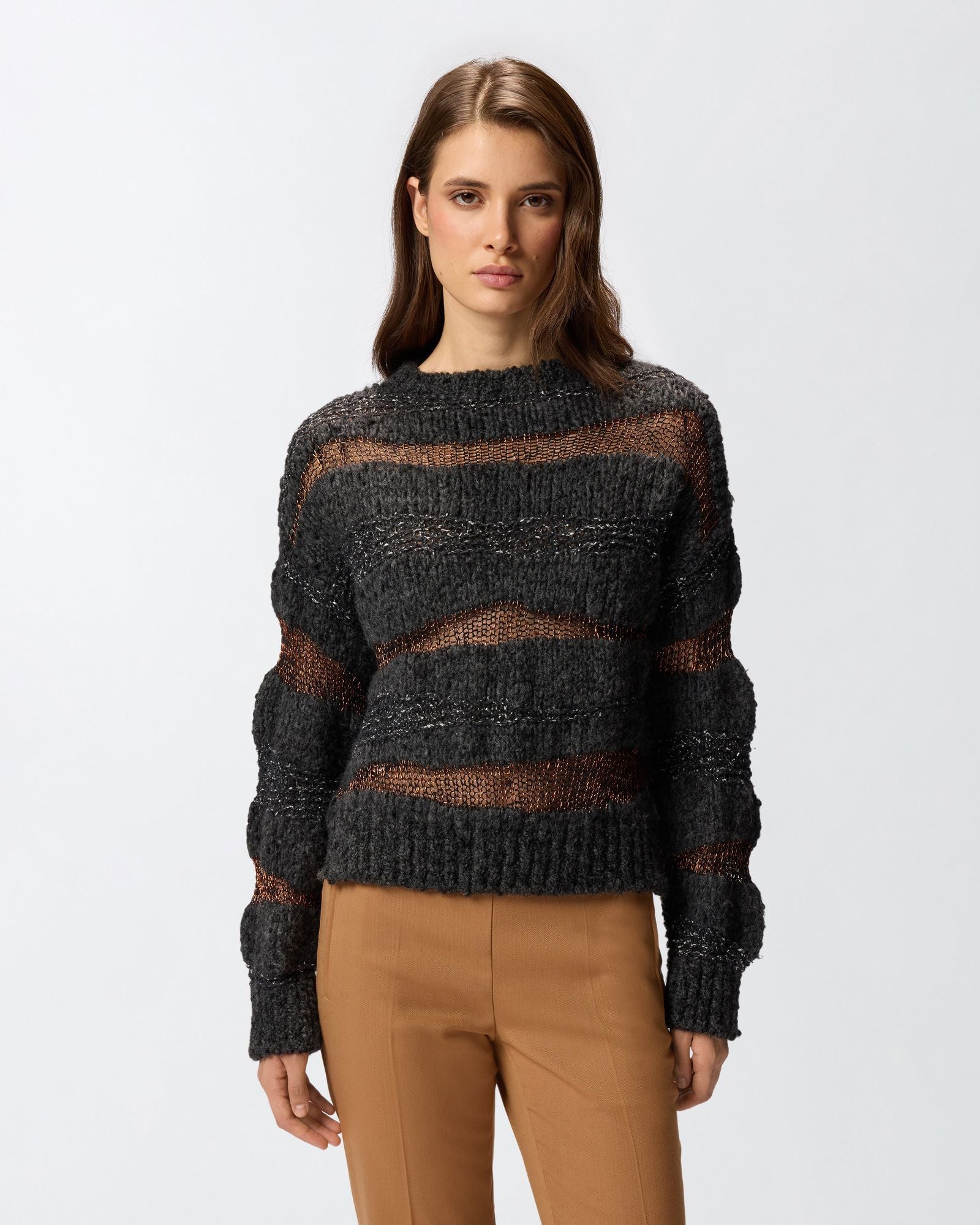 Maglione in jacquard 105688A2U3 ZI9 PINKO 