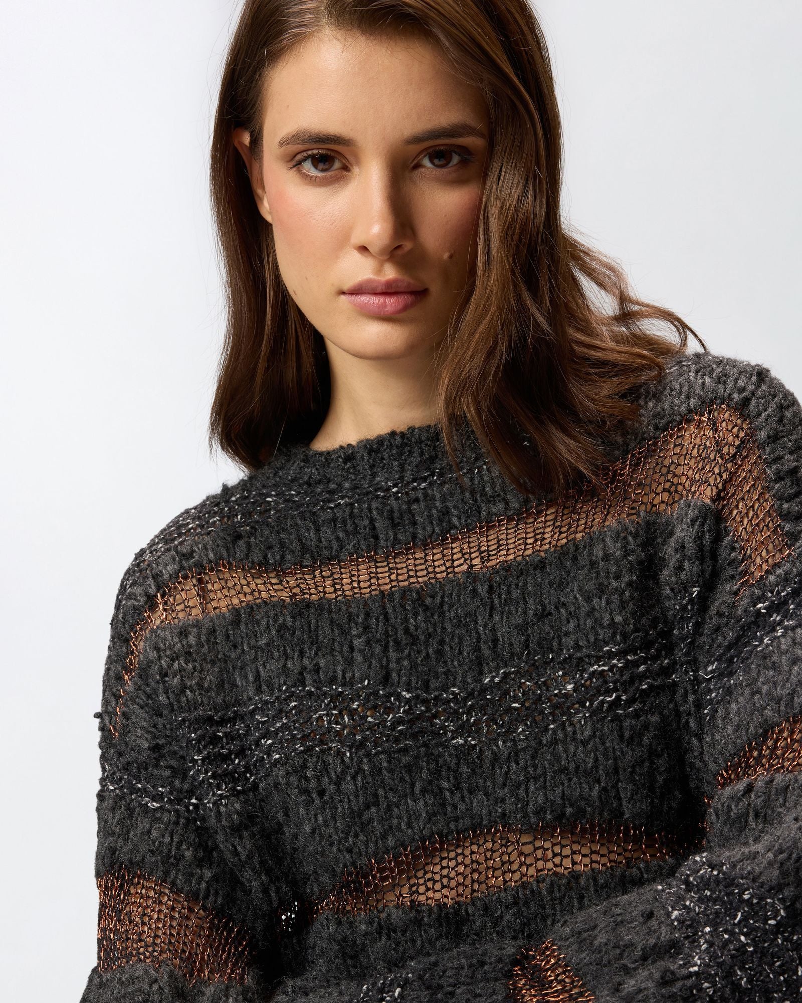 Maglione in jacquard 105688A2U3 ZI9 PINKO 
