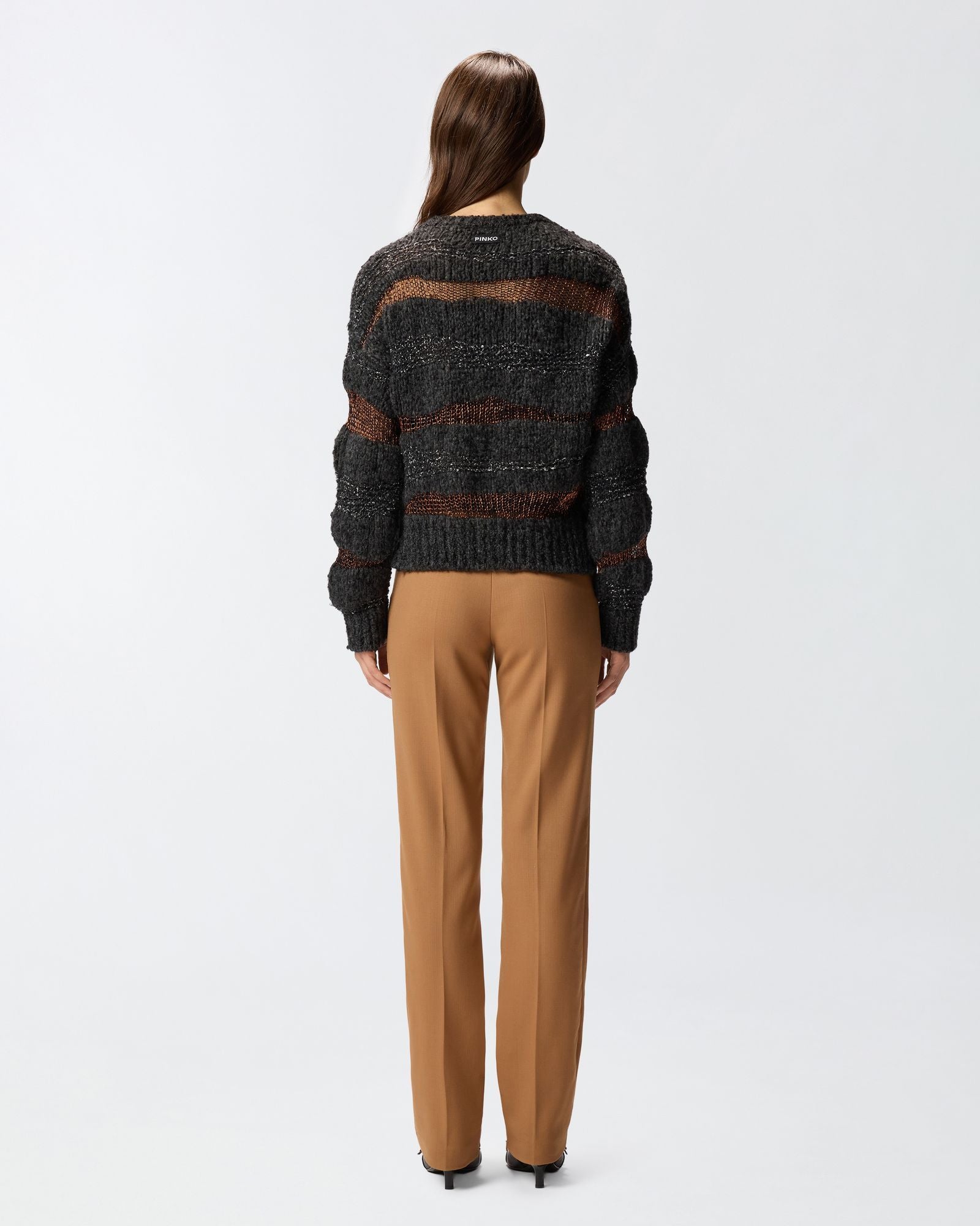 Maglione in jacquard 105688A2U3 ZI9 PINKO 