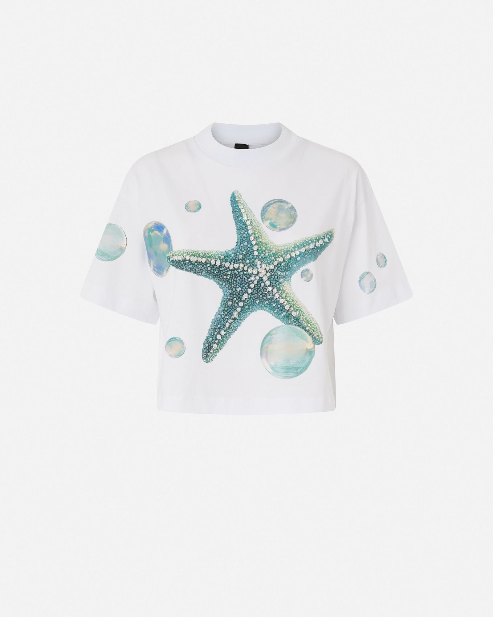 T-shirt con stampa e applicazioni 105704A2UG Z05 PINKO 