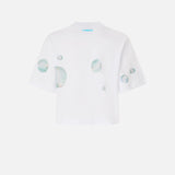 T-shirt con stampa e applicazioni 105704A2UG Z05 PINKO 