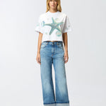 T-shirt con stampa e applicazioni 105704A2UG Z05 PINKO 