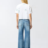 T-shirt con stampa e applicazioni 105704A2UG Z05 PINKO 