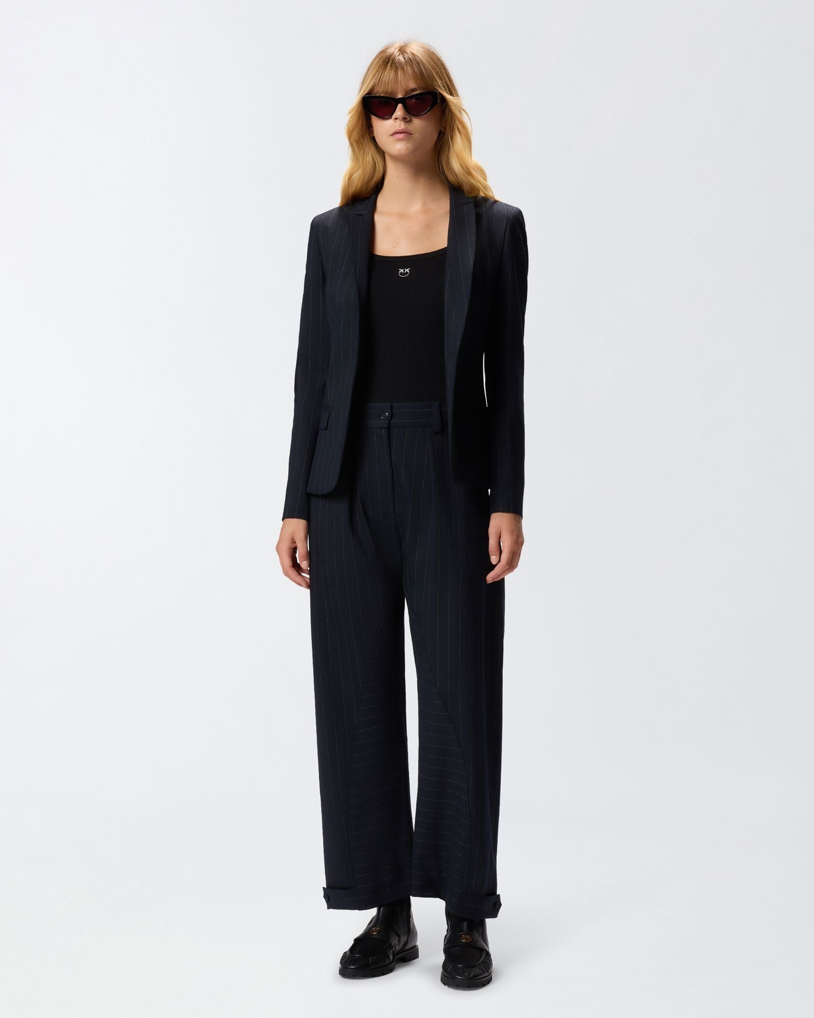Pantalone ballon fit gessato 105707A2QY EZ1 PINKO 