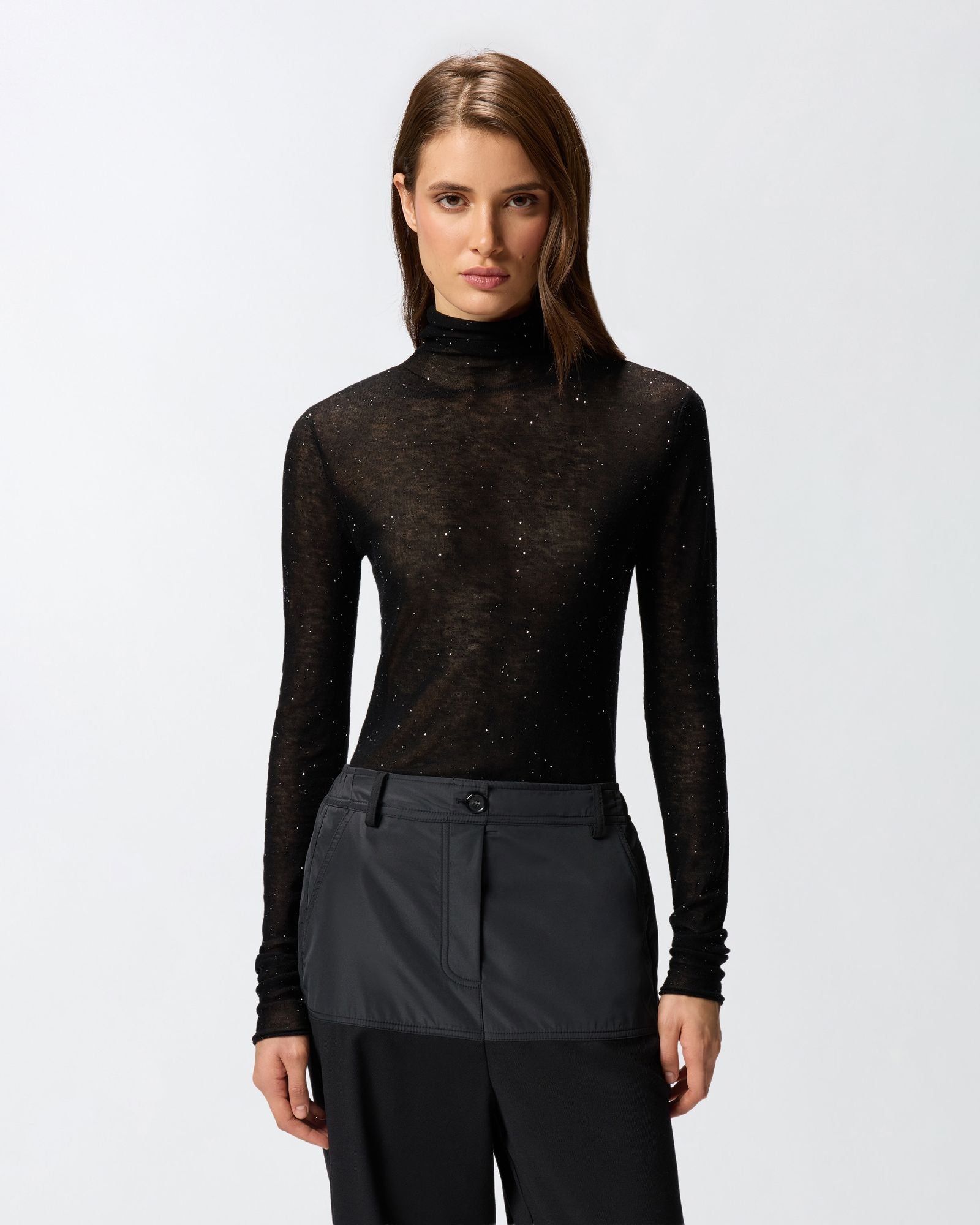 Maglia con micro paillettes 105821A2PM Z99 PINKO 