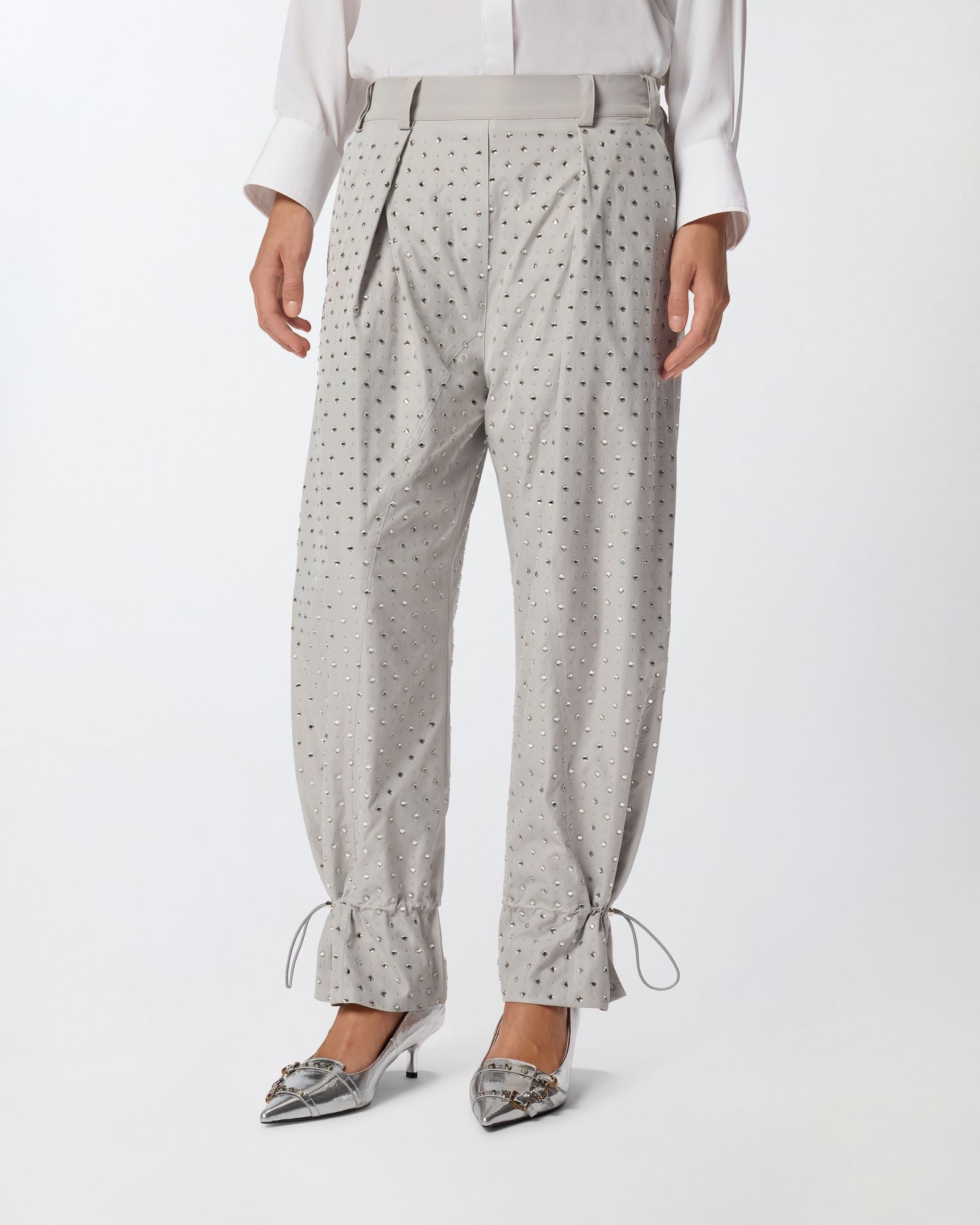 Pantalone con strass e borchie 105984A2XX K14 PINKO 