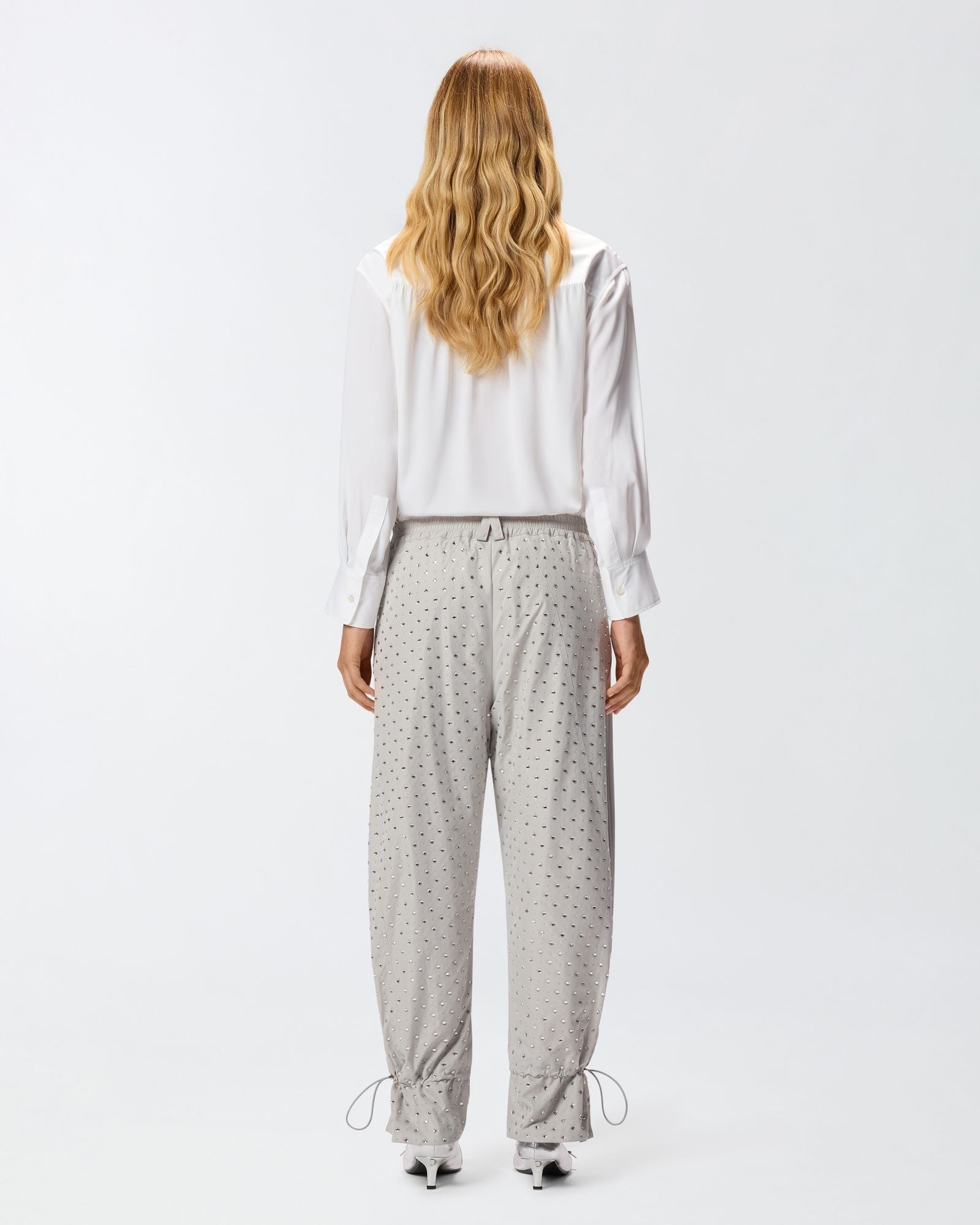 Pantalone con strass e borchie 105984A2XX K14 PINKO 