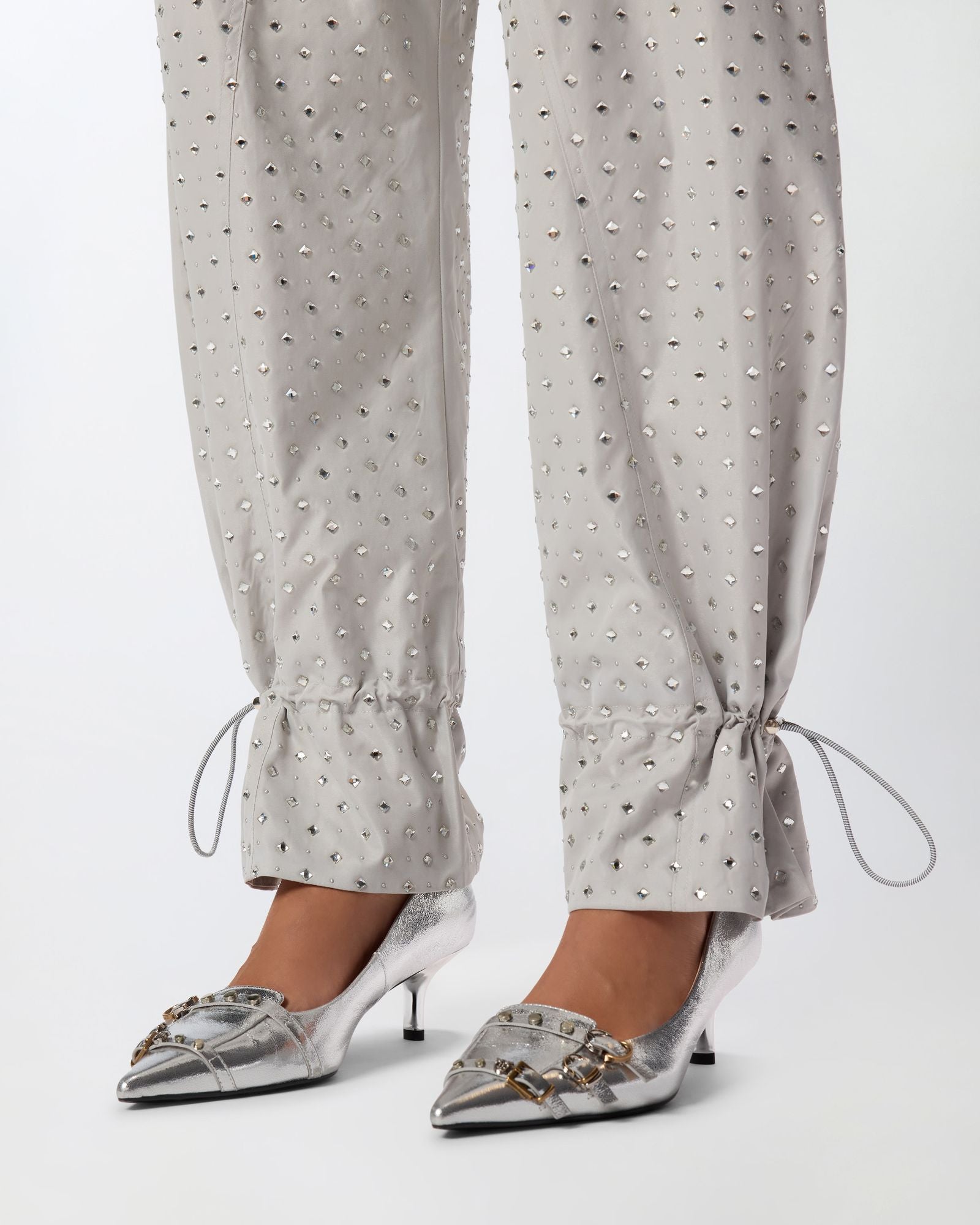Pantalone con strass e borchie 105984A2XX K14 PINKO 