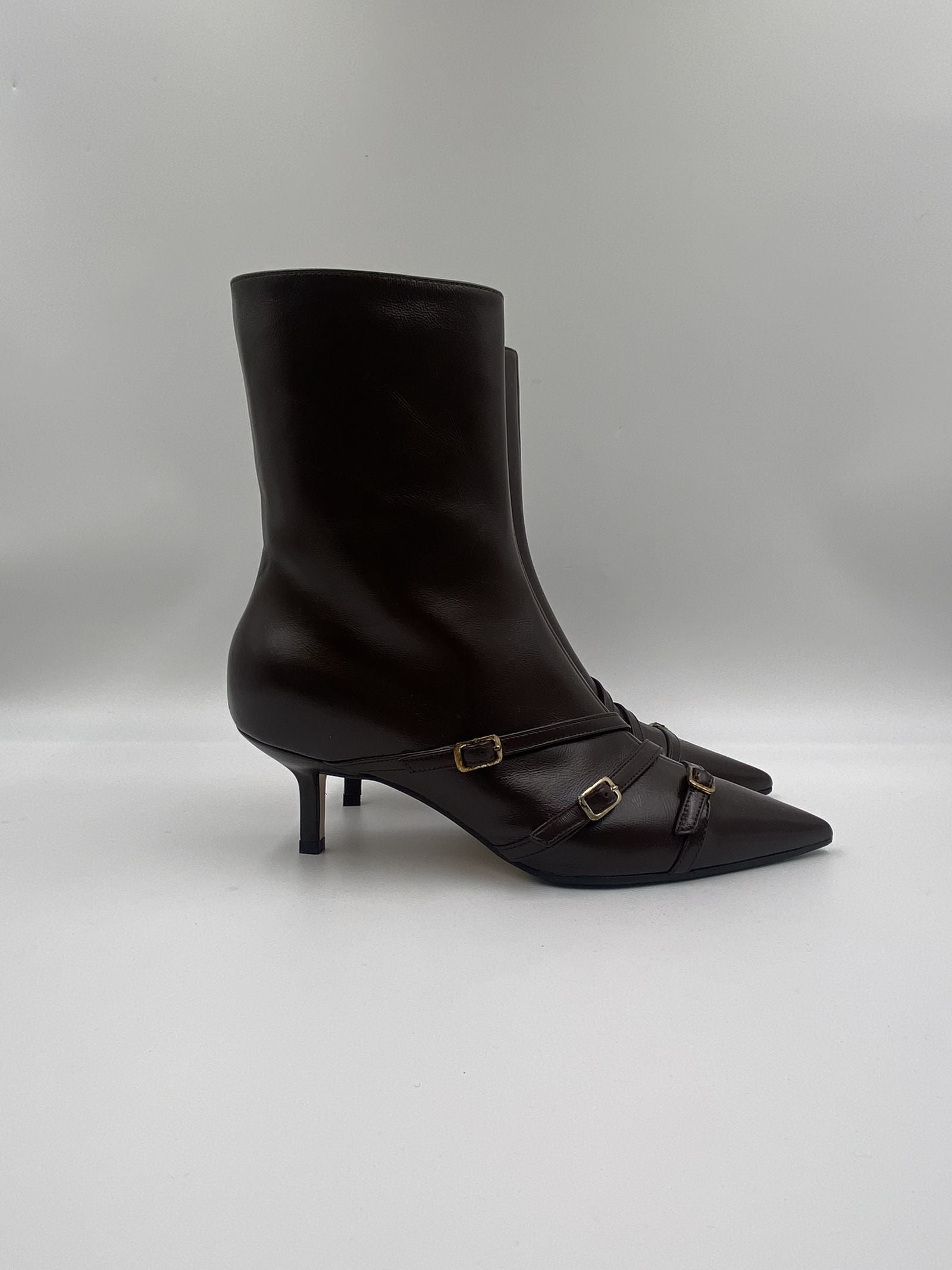 Stivaletto  moro con cinturini 9559 MORO SPAZIO MODA 