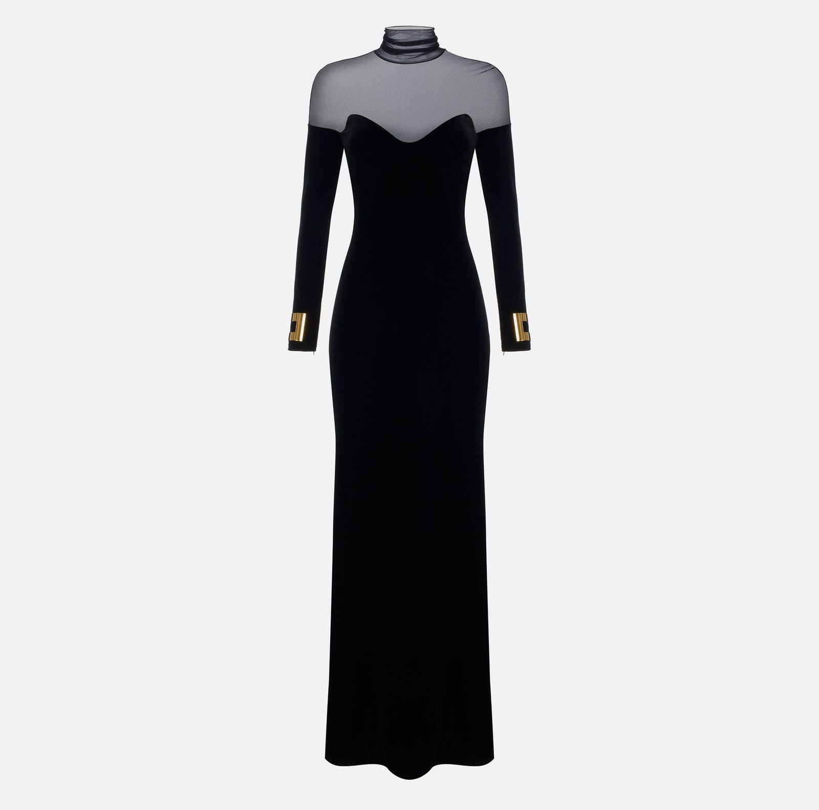 Abito Red Carpet in velluto e tulle - Elisabetta Franchi ABR2967E2 110 ELISABETTA FRANCHI 