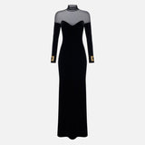 Abito Red Carpet in velluto e tulle - Elisabetta Franchi ABR2967E2 110 ELISABETTA FRANCHI 