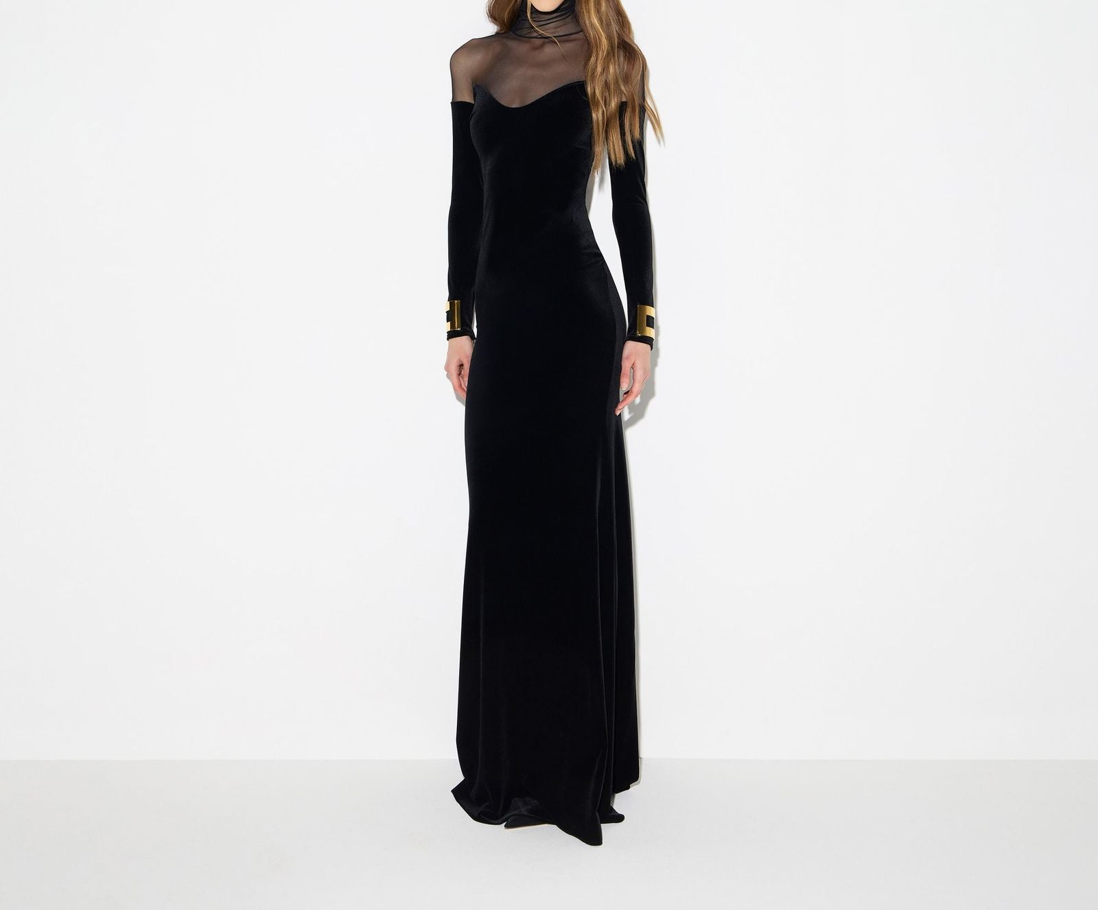 Abito Red Carpet in velluto e tulle - Elisabetta Franchi ABR2967E2 110 ELISABETTA FRANCHI 