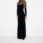 Abito Red Carpet in velluto e tulle - Elisabetta Franchi ABR2967E2 110 ELISABETTA FRANCHI 