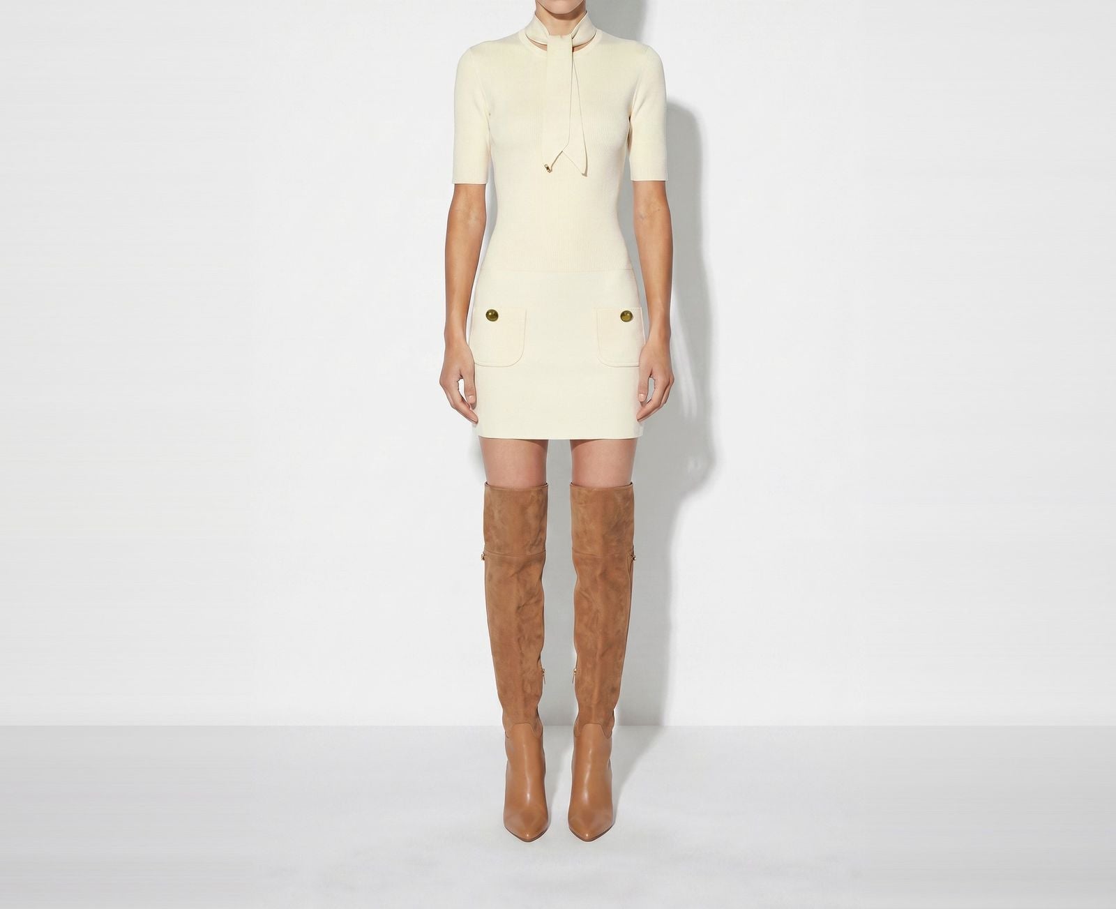 Abito mini in maglia - Elisabetta Franchi AM04S66E2 193 ELISABETTA FRANCHI 