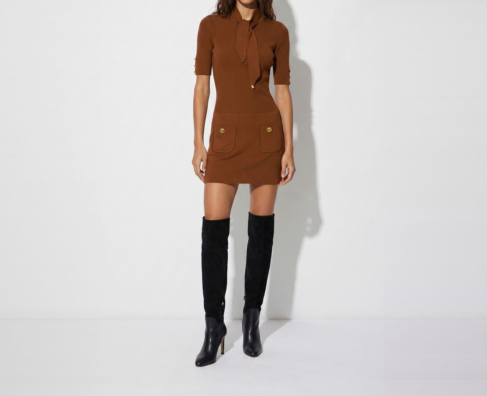 Abito mini in maglia - Elisabetta Franchi AM04S66E2 FK3 ELISABETTA FRANCHI 