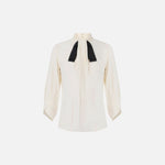Camicia in georgette con cravattino - Elisabetta Franchi CA17866E2 E84 ELISABETTA FRANCHI 