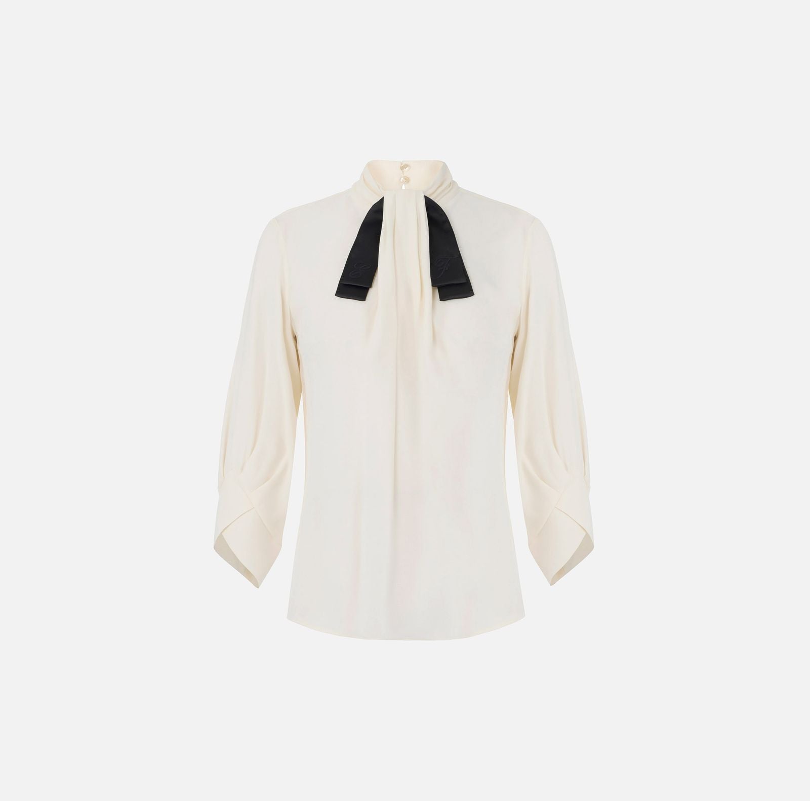 Camicia in georgette con cravattino - Elisabetta Franchi CA17866E2 E84 ELISABETTA FRANCHI 