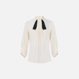 Camicia in georgette con cravattino - Elisabetta Franchi CA17866E2 E84 ELISABETTA FRANCHI 