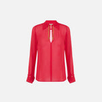 Camicia in georgette con charms - Elisabetta Franchi CA19466E2 CG5 ELISABETTA FRANCHI 