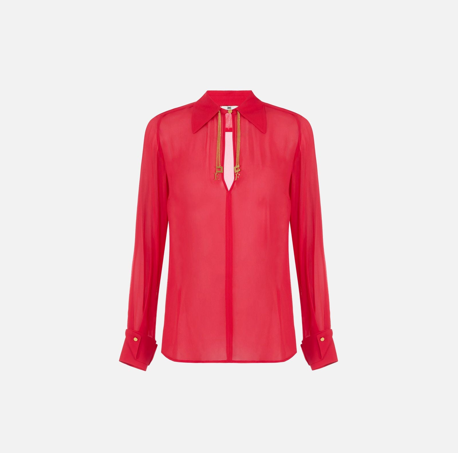 Camicia in georgette con charms - Elisabetta Franchi CA19466E2 CG5 ELISABETTA FRANCHI 