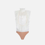 Body in georgette e pizzo - Elisabetta Franchi CB01067E2 360 ELISABETTA FRANCHI 