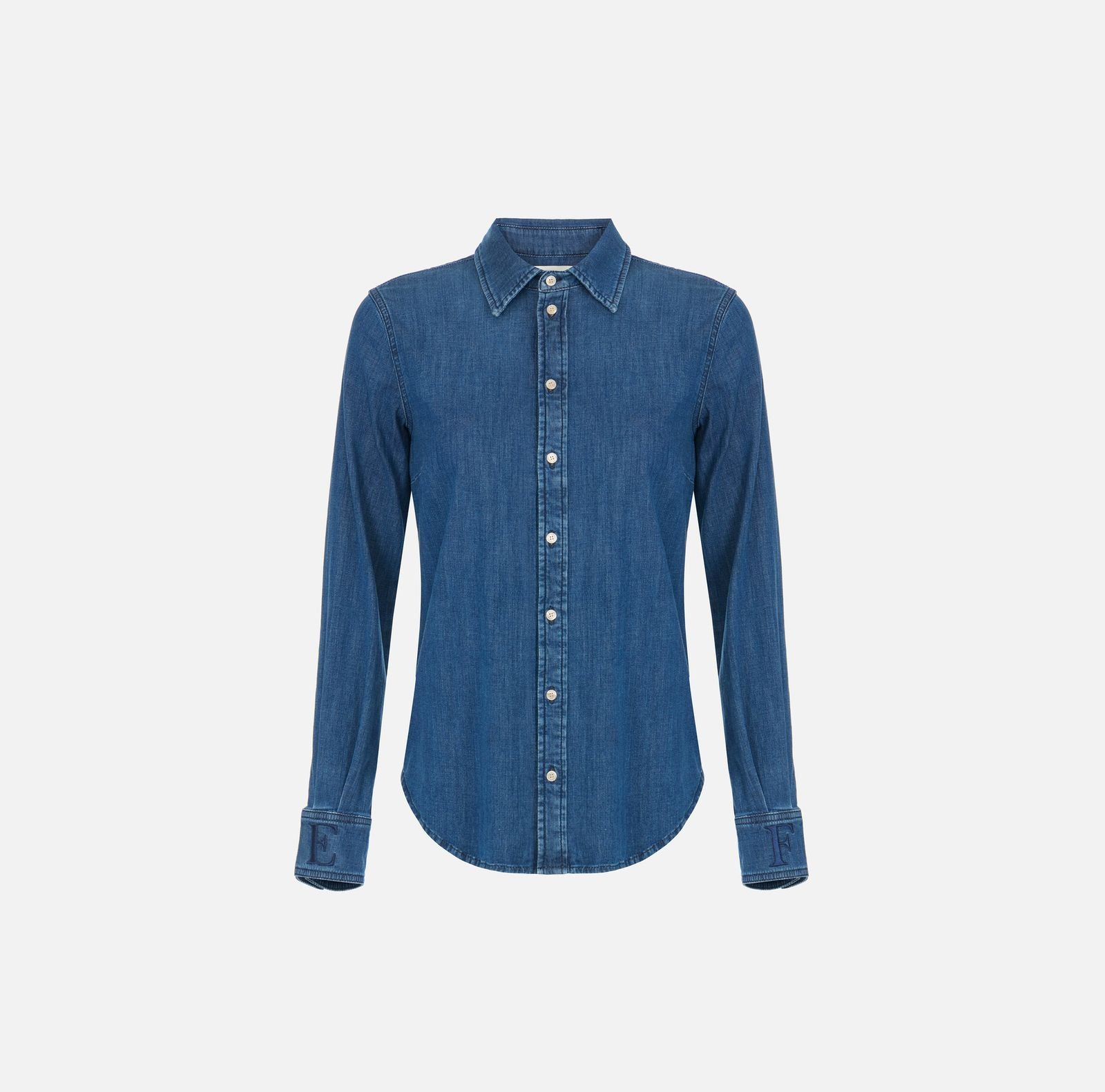 Camicia denim con logo ricamato - Elisabetta Franchi CJ34D66E2 104 ELISABETTA FRANCHI 