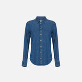 Camicia denim con logo ricamato - Elisabetta Franchi CJ34D66E2 104 ELISABETTA FRANCHI 