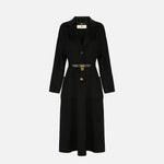 Cappotto in panno double con cintura - Elisabetta Franchi CP03D67E2 110 ELISABETTA FRANCHI 
