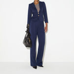 Giacca in gabardina con collo gioiello - Elisabetta Franchi GI24966E2 B75 ELISABETTA FRANCHI 