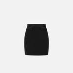 Gonna mini in doppio crèpe e raso - Elisabetta Franchi GO21766E2 110 ELISABETTA FRANCHI 