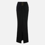 Gonna in jersey con logo - Elisabetta Franchi GO25167E2 110 ELISABETTA FRANCHI 