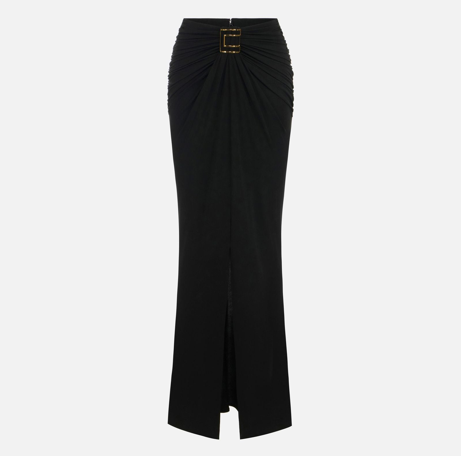 Gonna in jersey con logo - Elisabetta Franchi GO25167E2 110 ELISABETTA FRANCHI 
