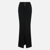 Gonna in jersey con logo - Elisabetta Franchi GO25167E2 110 ELISABETTA FRANCHI 
