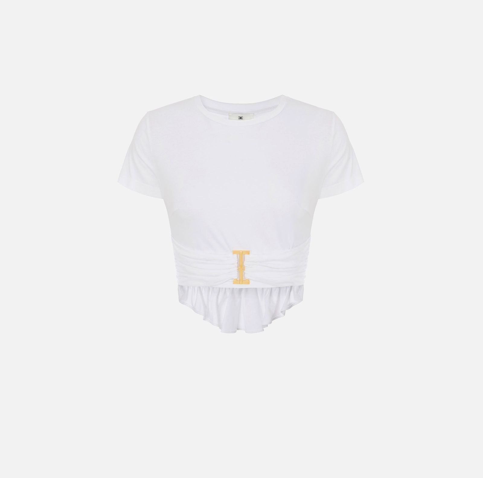 T-shirt in jersey con dettaglio - Elisabetta Franchi MA00366E2 270 ELISABETTA FRANCHI 